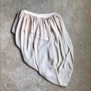 Nude Asymmetrical Dance Costume Skirt